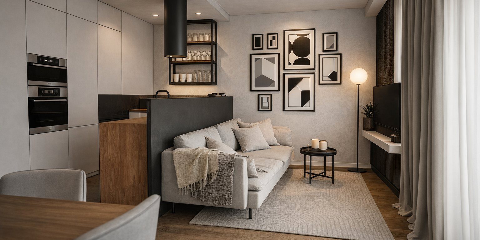 Mieszkanie 45 m² 01 Mieszkanie 45 m² – projekt wnętrza TADAAM Projekt, zdjęcie 1